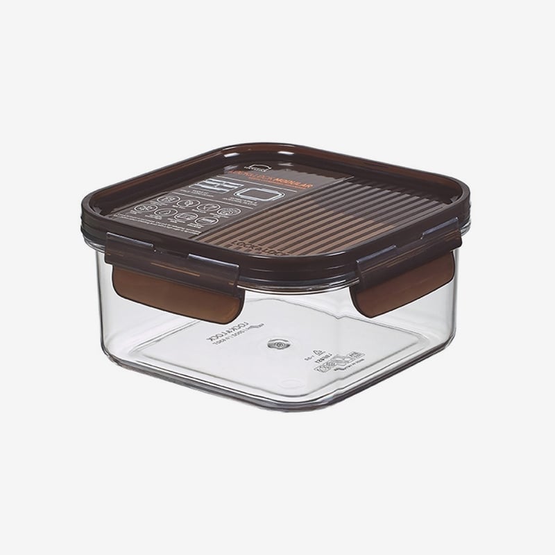 Hộp bảo quản thực phẩm hình vuông LocknLock Bisfree Modular 600ml - Màu nâu - LBF451